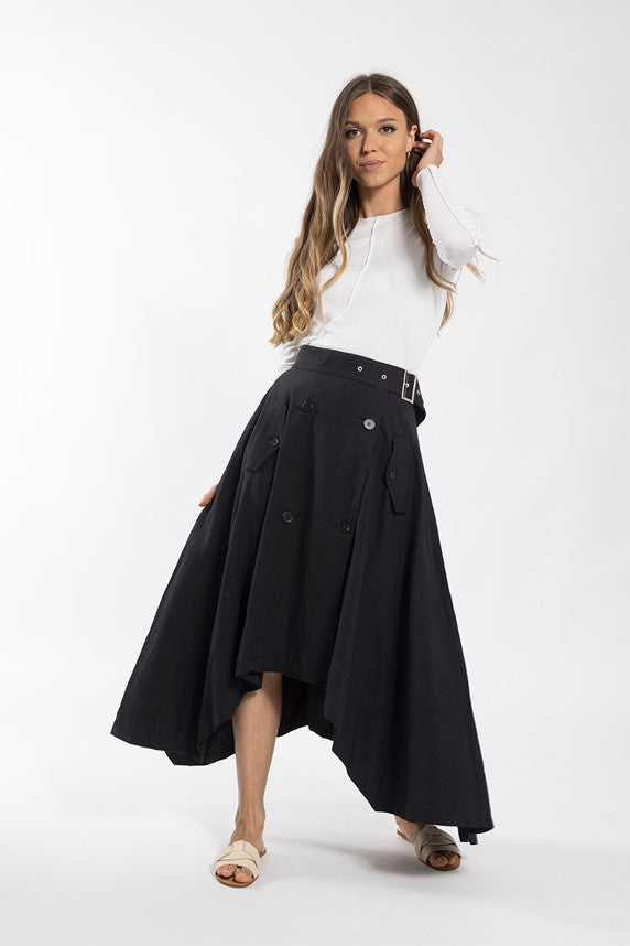 MONN DENIM TRENCH SKIRT