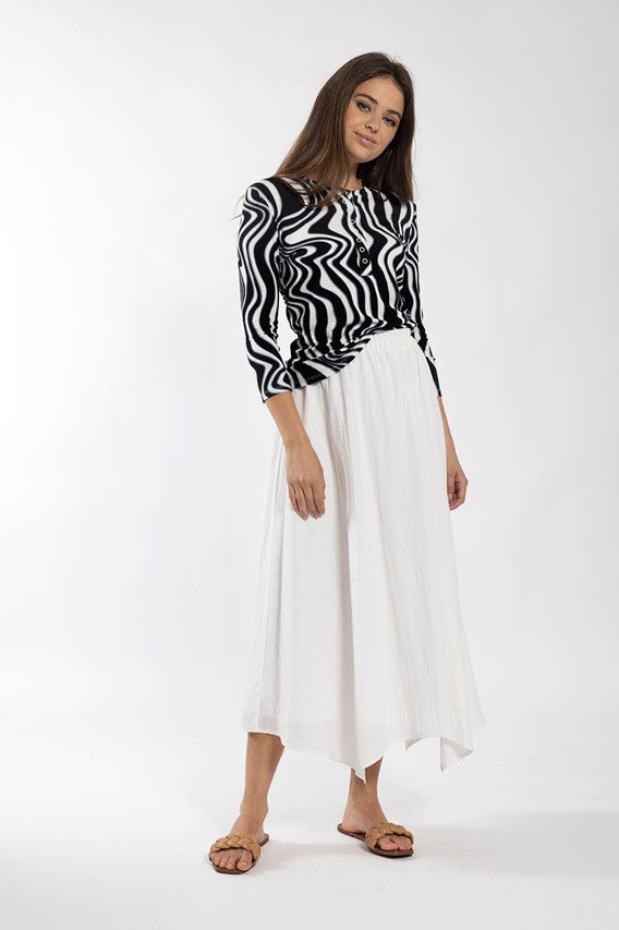 MONN SWIRL HENLEY TEE