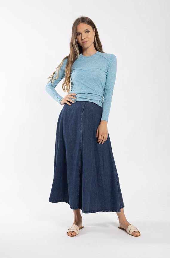 MONN REVERSE SEAM HEATHERED TEE