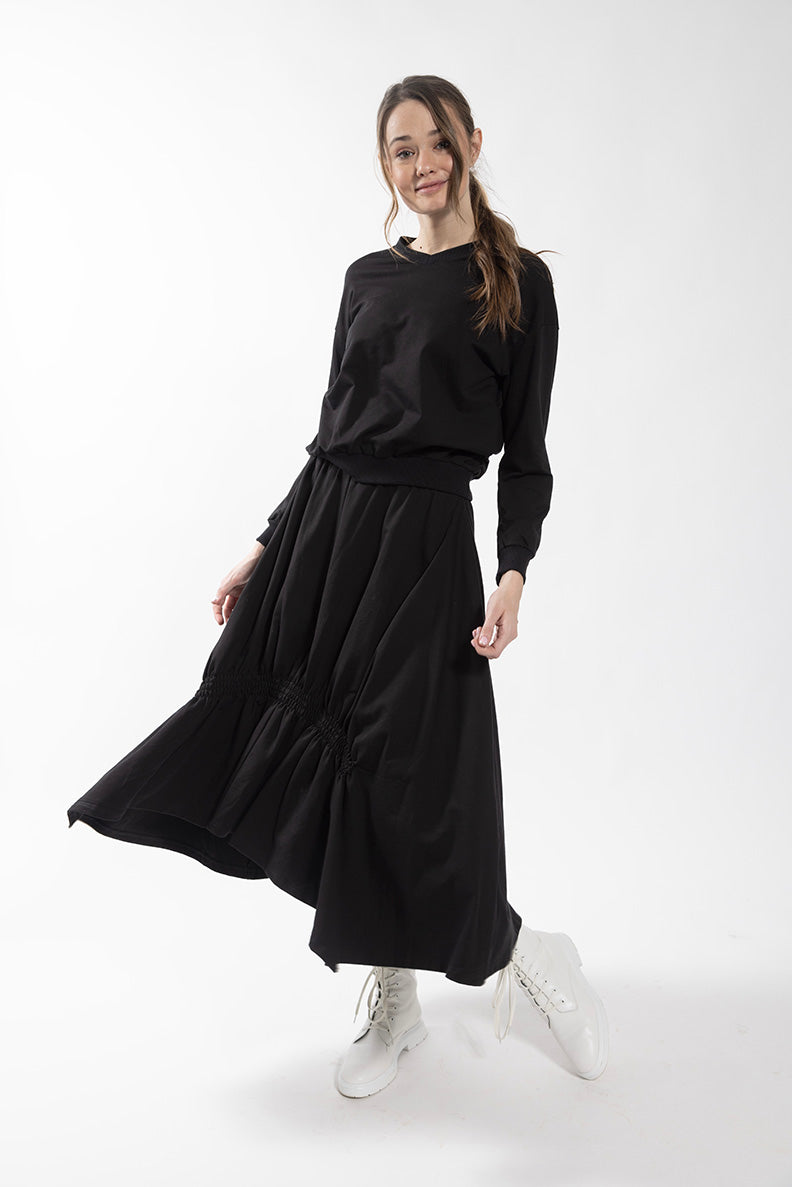 MONN BLACK V NECK SWEATSHIRT