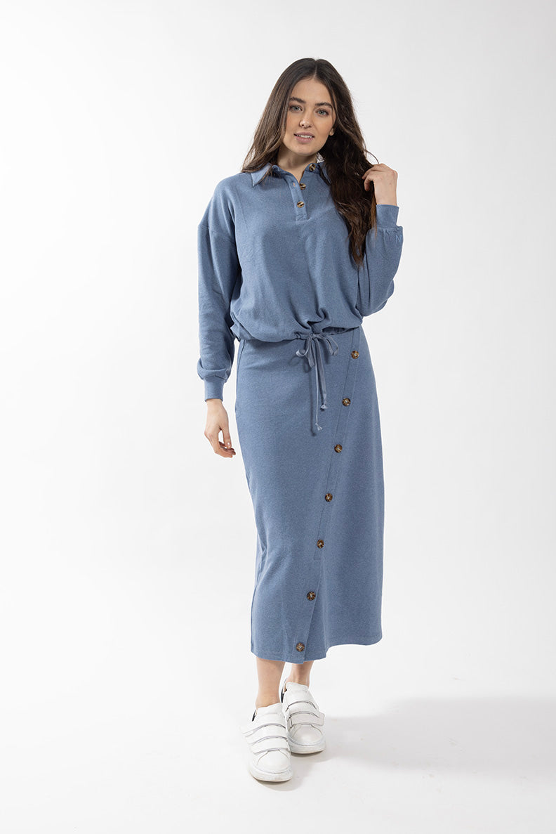 MONN DIAGONAL BUTTON SKIRT