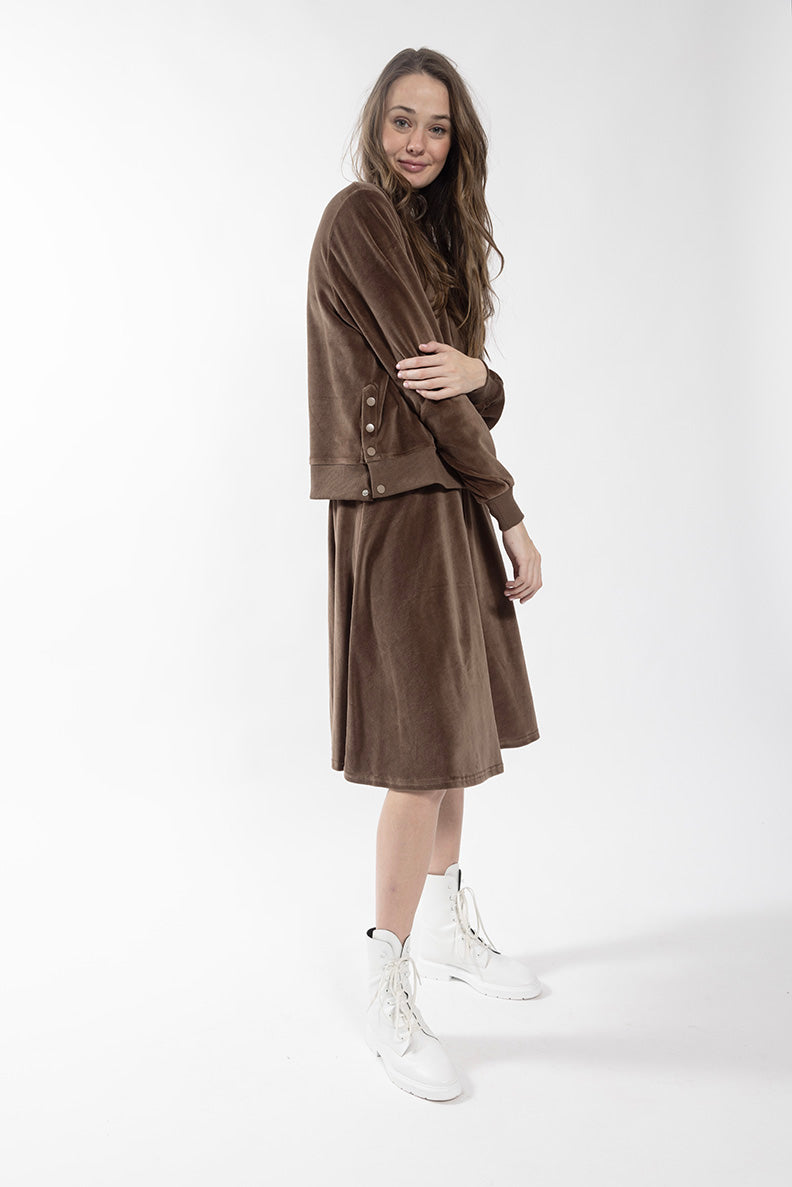 MONN VELOUR CIRCLE SKIRT