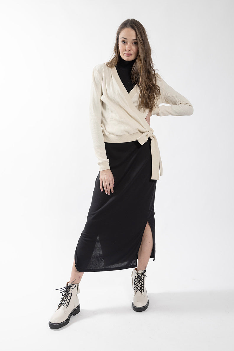 MONN WAFFLE WRAP TOP