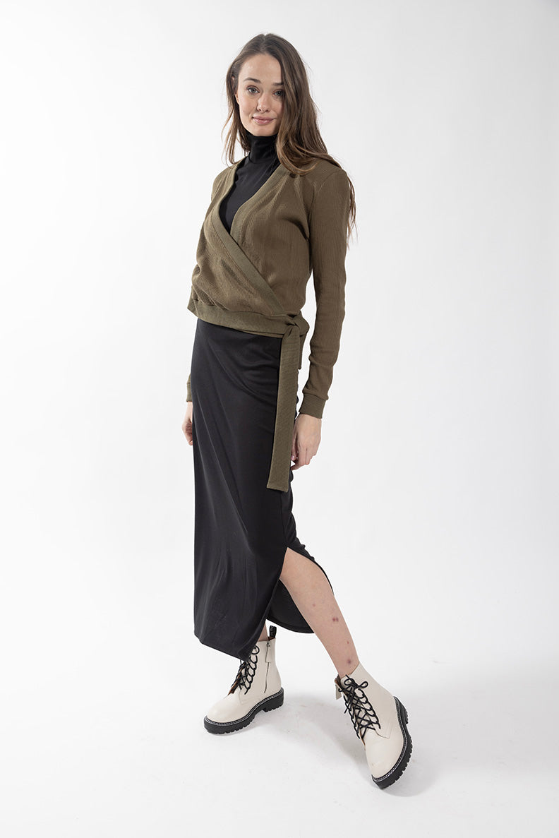 MONN WAFFLE WRAP TOP