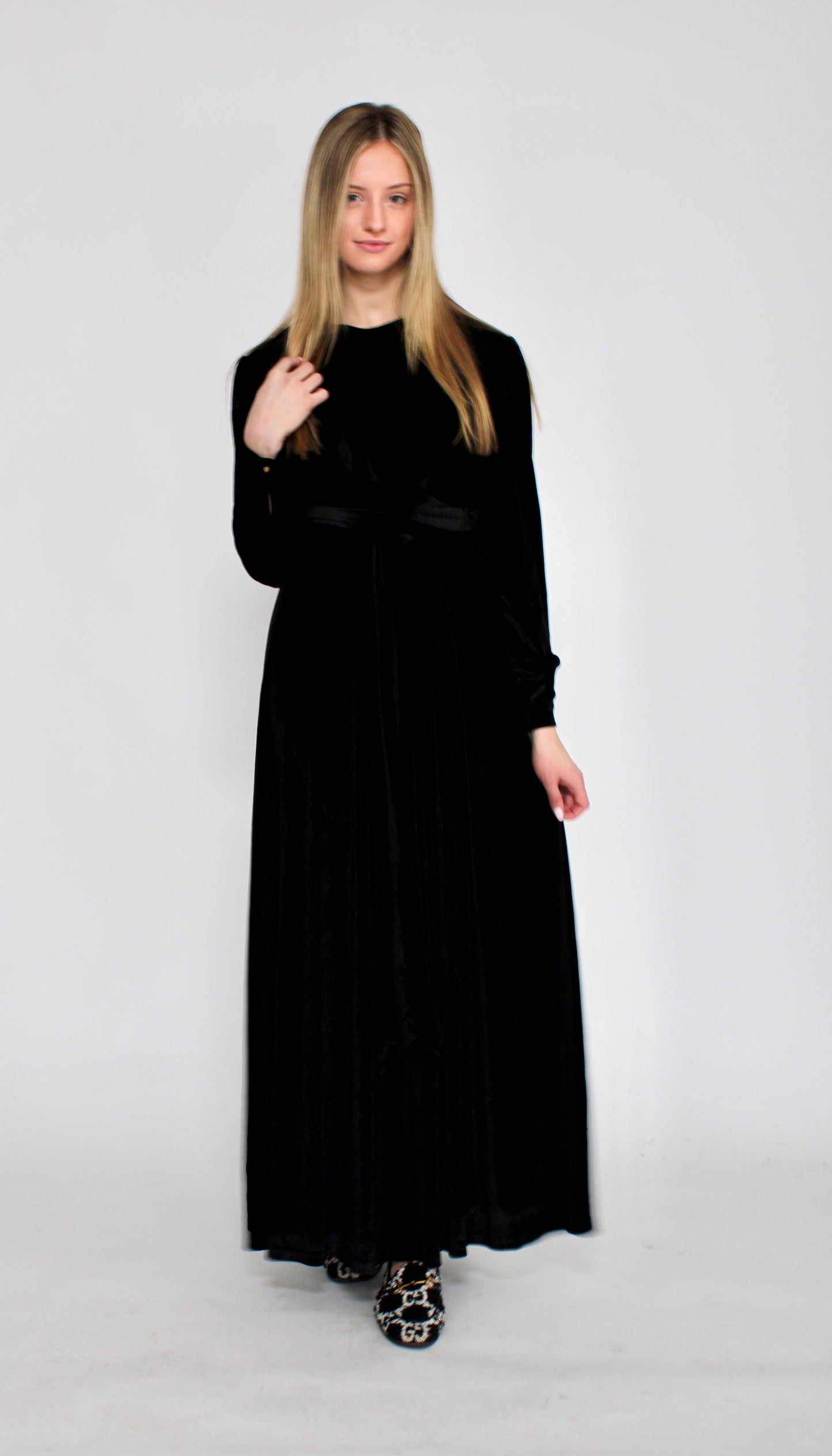 MONN VELOUR WRAP MAXI DRESS