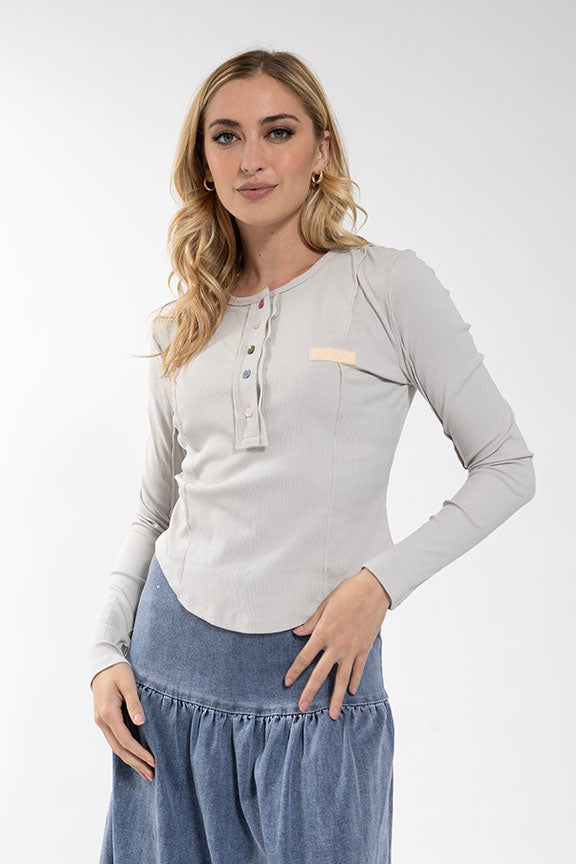 MONN Rainbow Button Tee