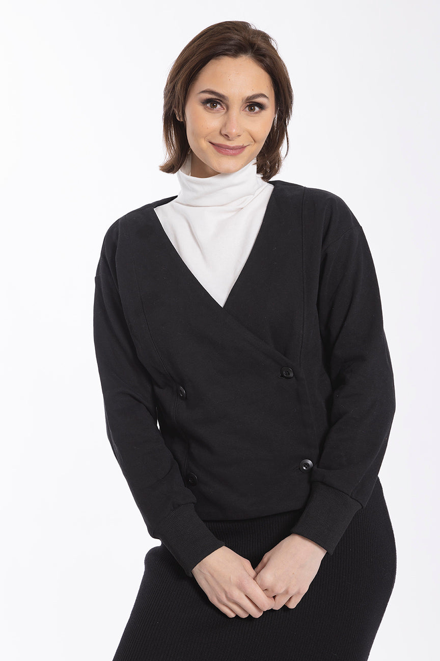 MAPLE & CLIFF DOUBLE BREASTED SWEATSHIRT