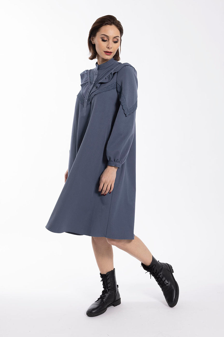 MAPLE & CLIFF TRIMMED SWING DRESS