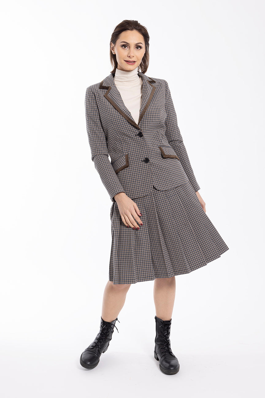 MAPLE & CLIFF PLAID PLEATED SKIRT