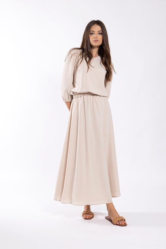 MAPLE & CLIFF LINEN V NECK TOP