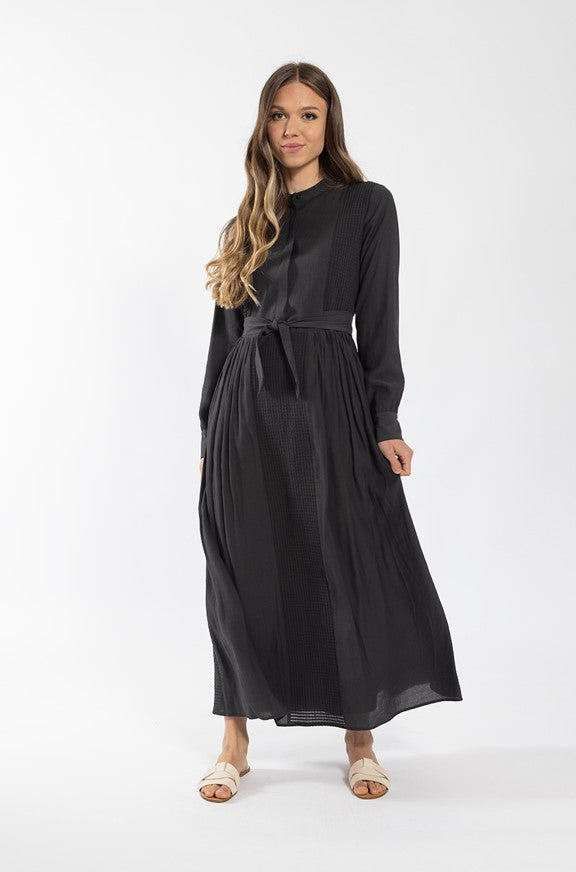 MAPLE & CLIFF MULTI TEXTURED MIDI DRESS