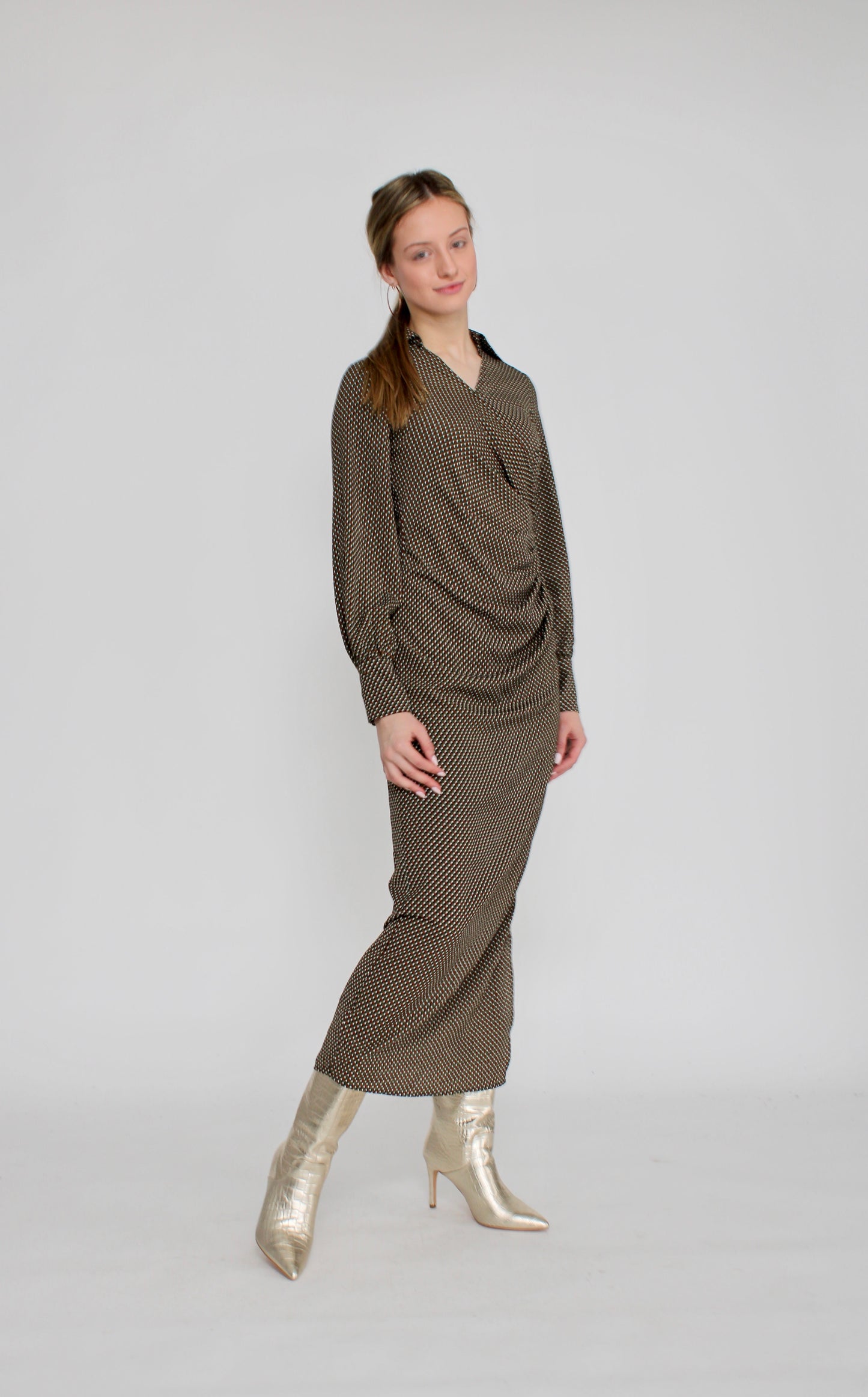MAPLE & CLIFF SQUARE PRINT DRESS