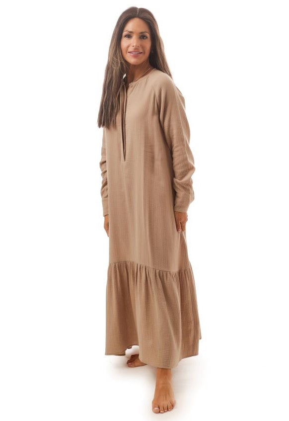 #OOTD GAUZE DROPWAIST DRESS W HIDDEN BUTTONS