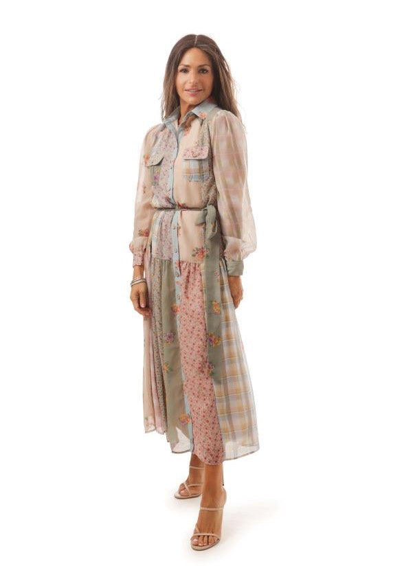 PAPER PARACHUTE CHIFFON MULTIPRINTED SHIRTDRESS