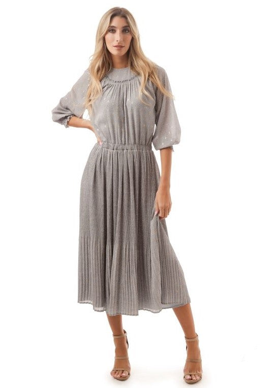 PARCELLE SHIMMER DETAIL CRIMPED DRESS