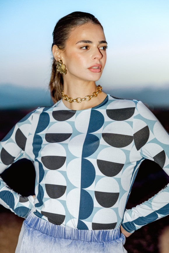 PASHMINA PRINTED CREWNECK TEE