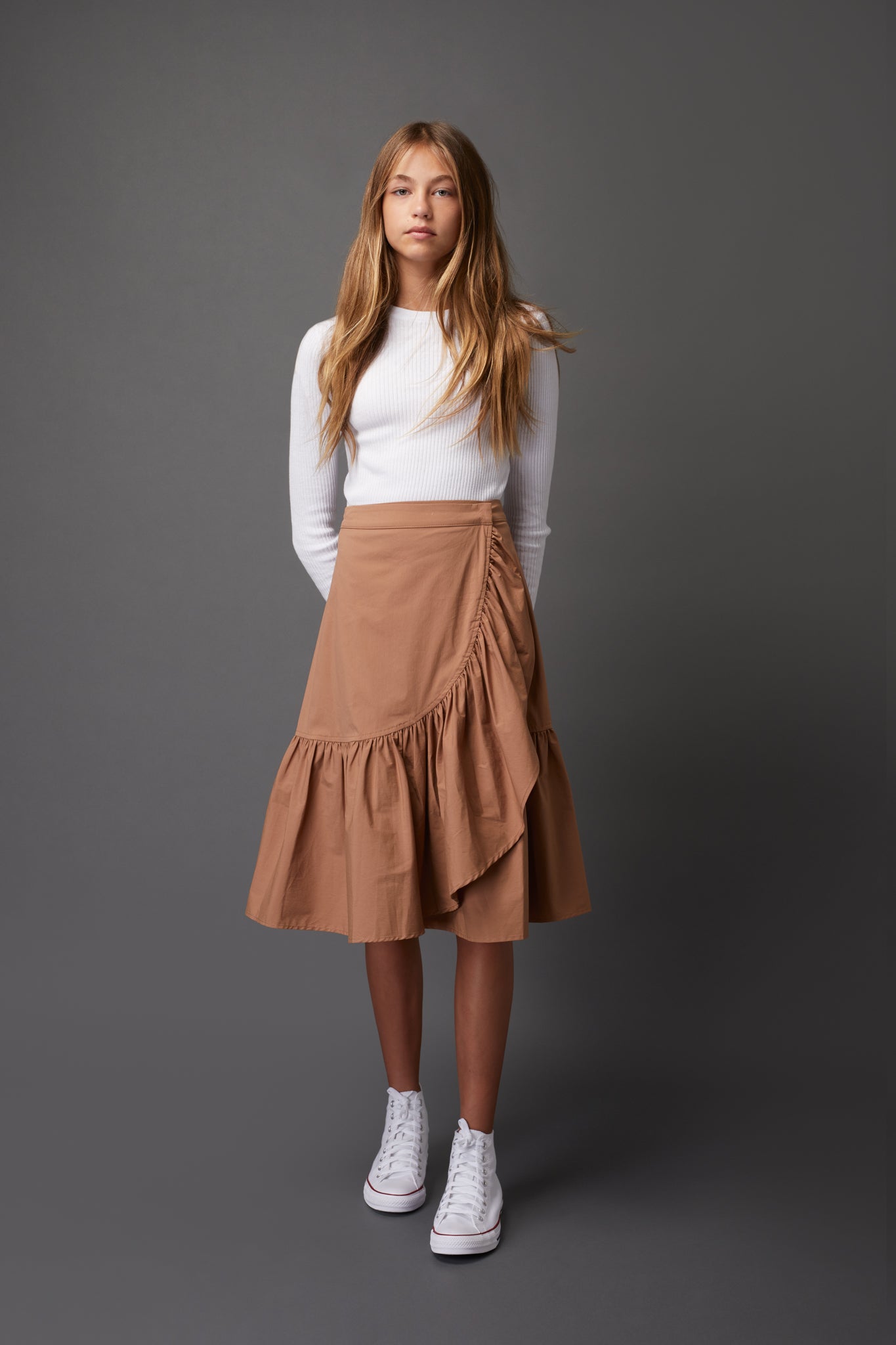 ZAIKAMOYA DIAGONAL RUFFLE SKIRT