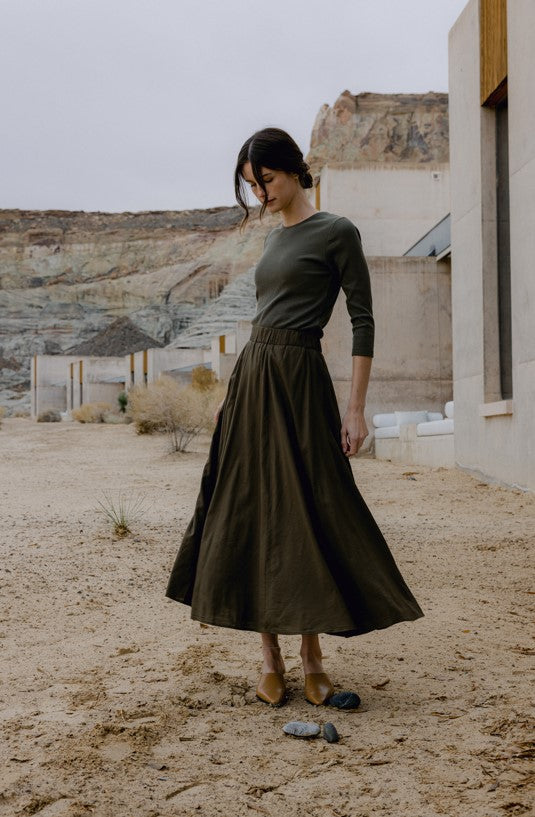 POINT LINEN MAXI SKIRT