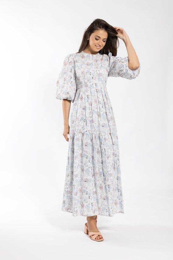 SOIE WATERCOLOR FLORAL MAXI DRESS