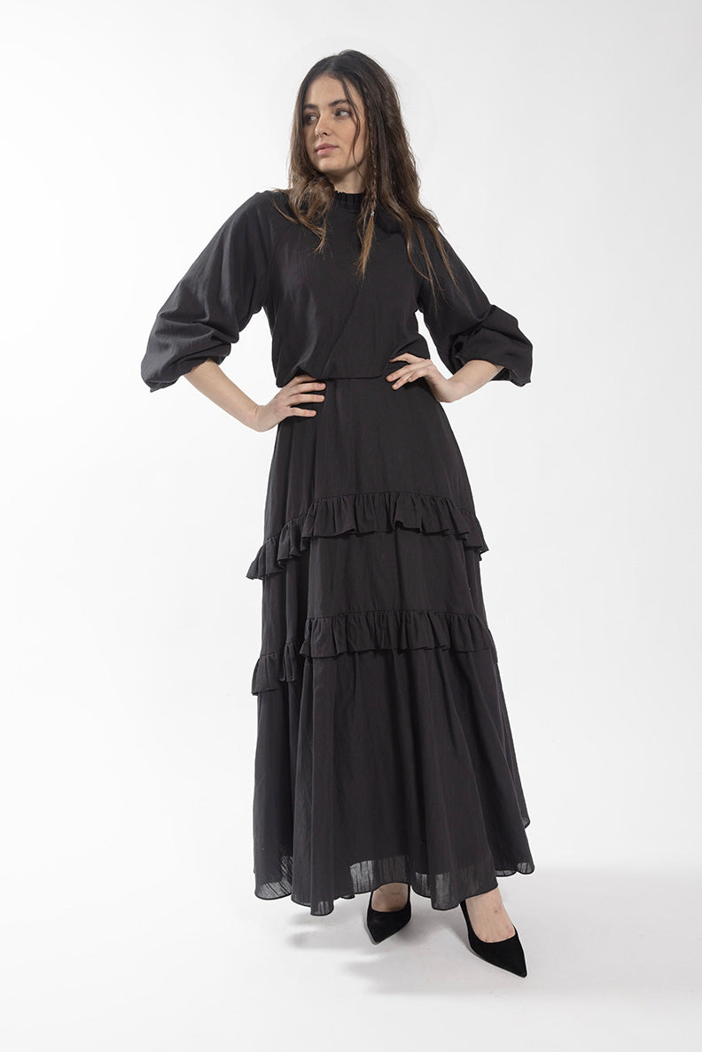 SOIE RUFFLE TIER DRESS