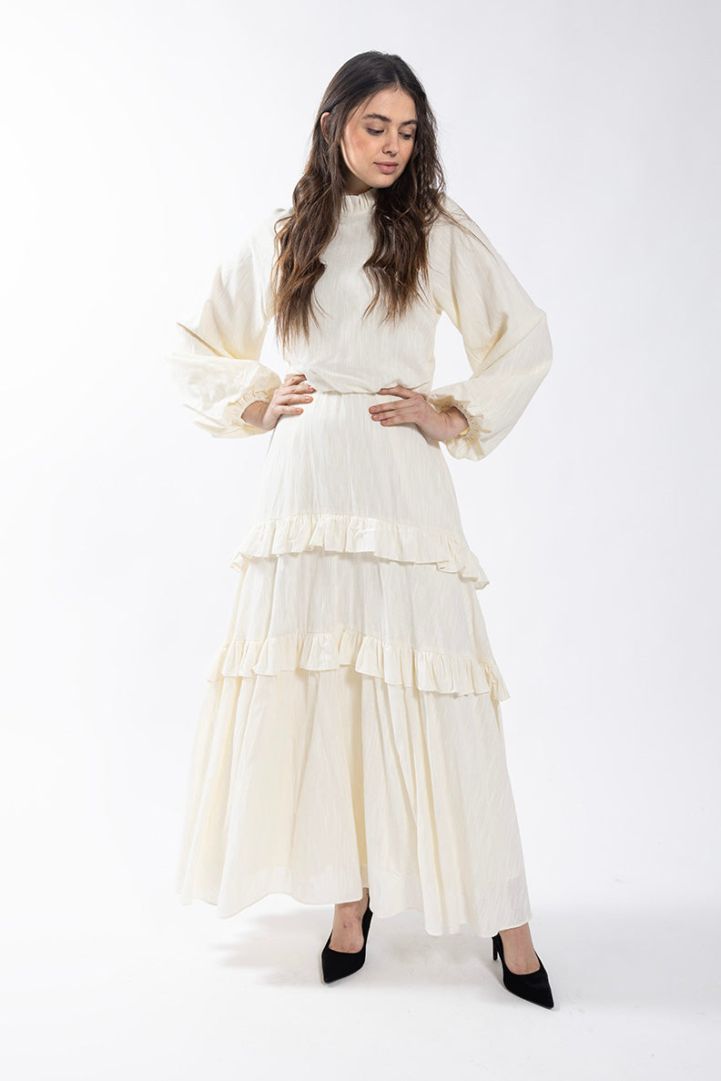 SOIE RUFFLE TIER DRESS