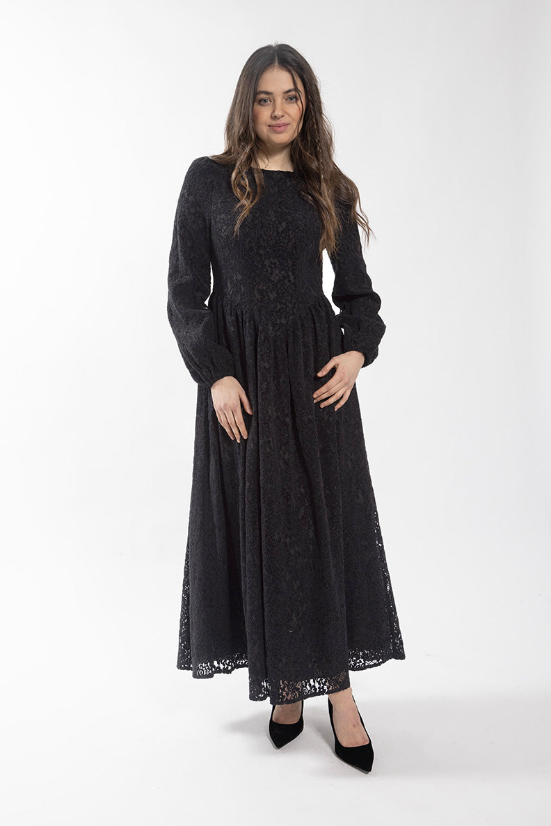 SOIE V WAIST LACE DRESS