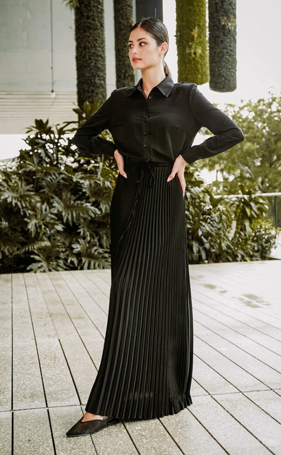 PASHMINA SILK PLEATED MAXI