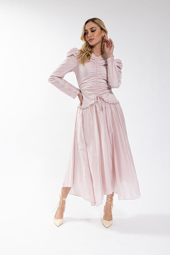 STATIC Center Ruched Pleated Bottom Dress Blew Boutique STATIC Center Ruched Pleated Bottom Dress Blew Boutique