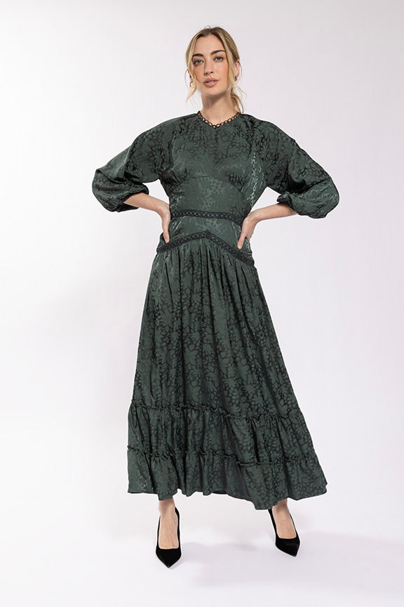 Static Trim Detail Floral Dress