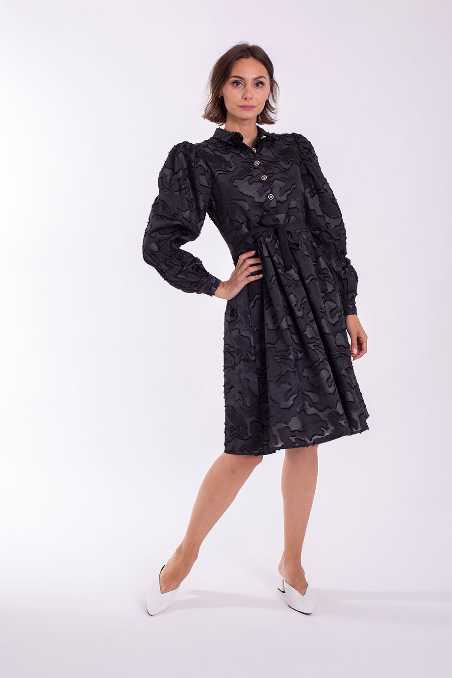 STATIC TEXTURED JACQUARD DRESS