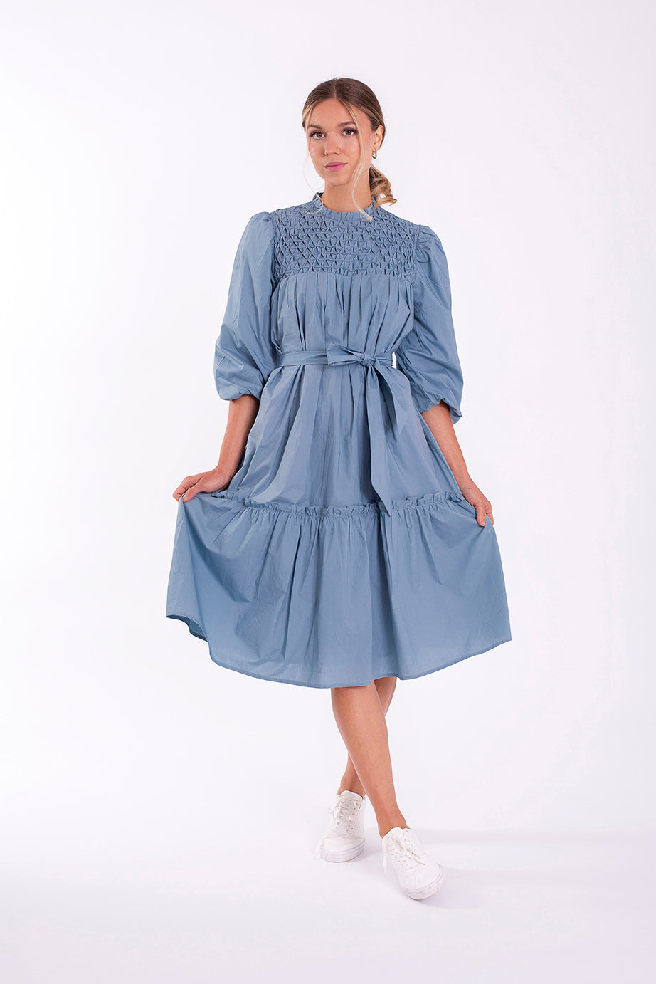 STATIC DIAMOND SMOCKED DRESS