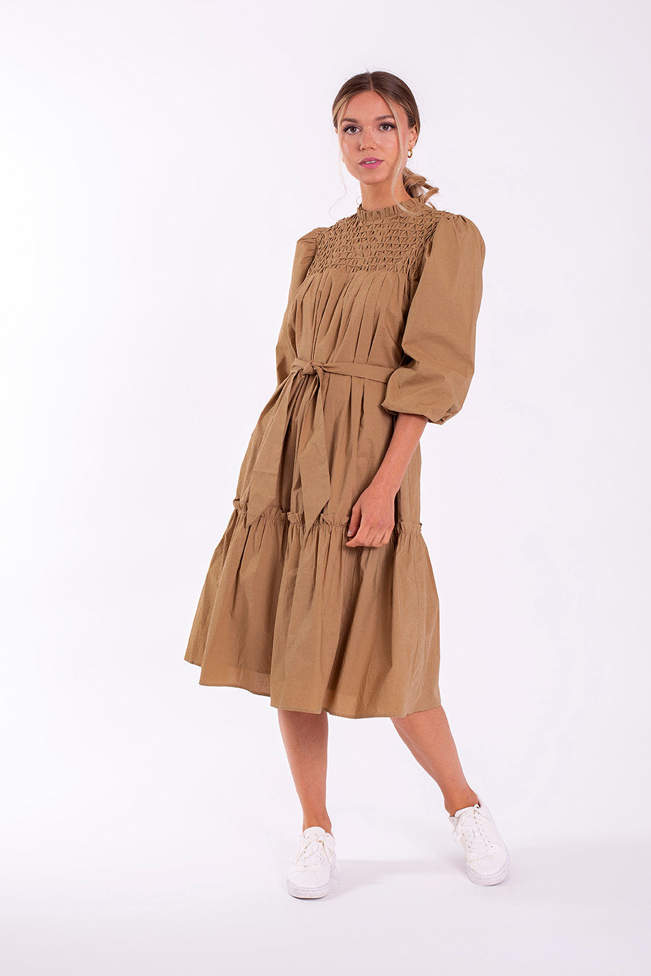 STATIC DIAMOND SMOCKED DRESS