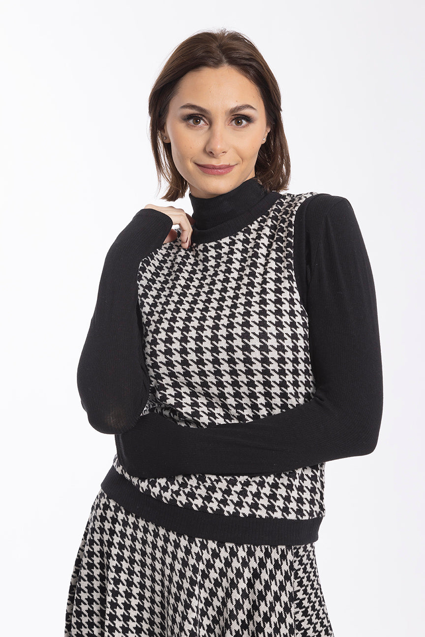 STATIC HOUNDSTOOTH VEST