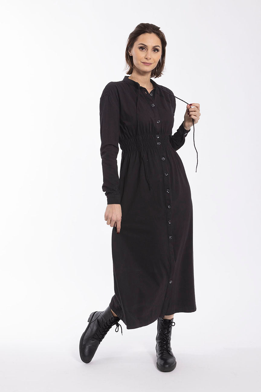 STATIC SMOCKED WAIST SWEATSHIRT DRESS