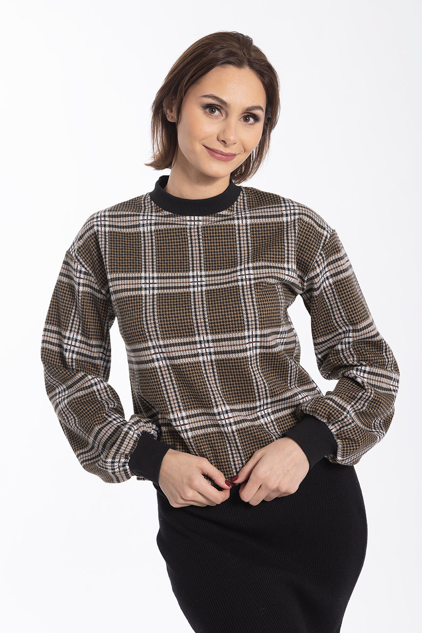 STATIC PLAID TOP