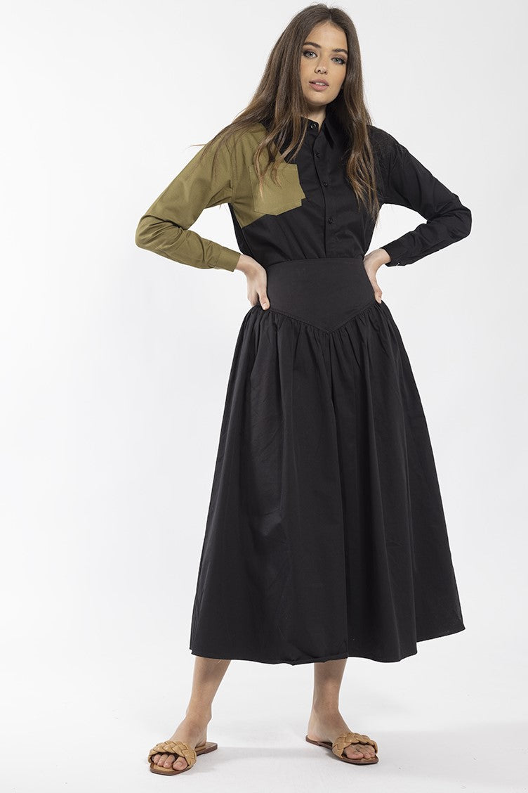 STATIC V YOLK MIDI SKIRT