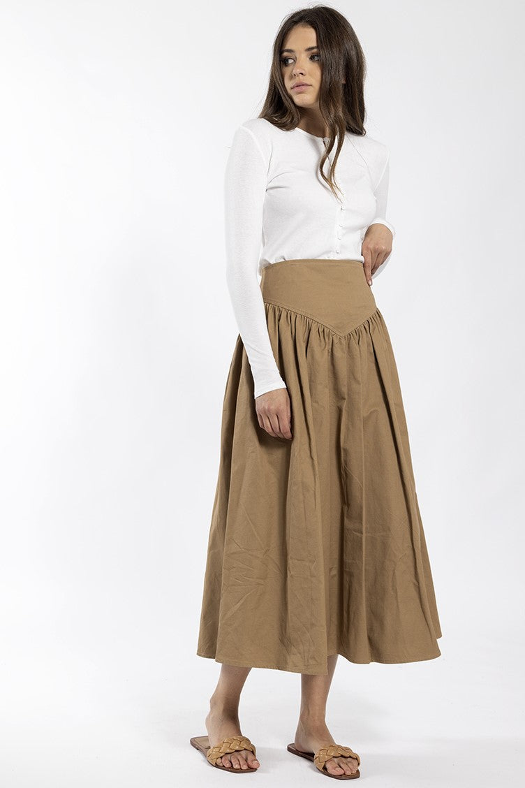 STATIC V YOLK MIDI SKIRT