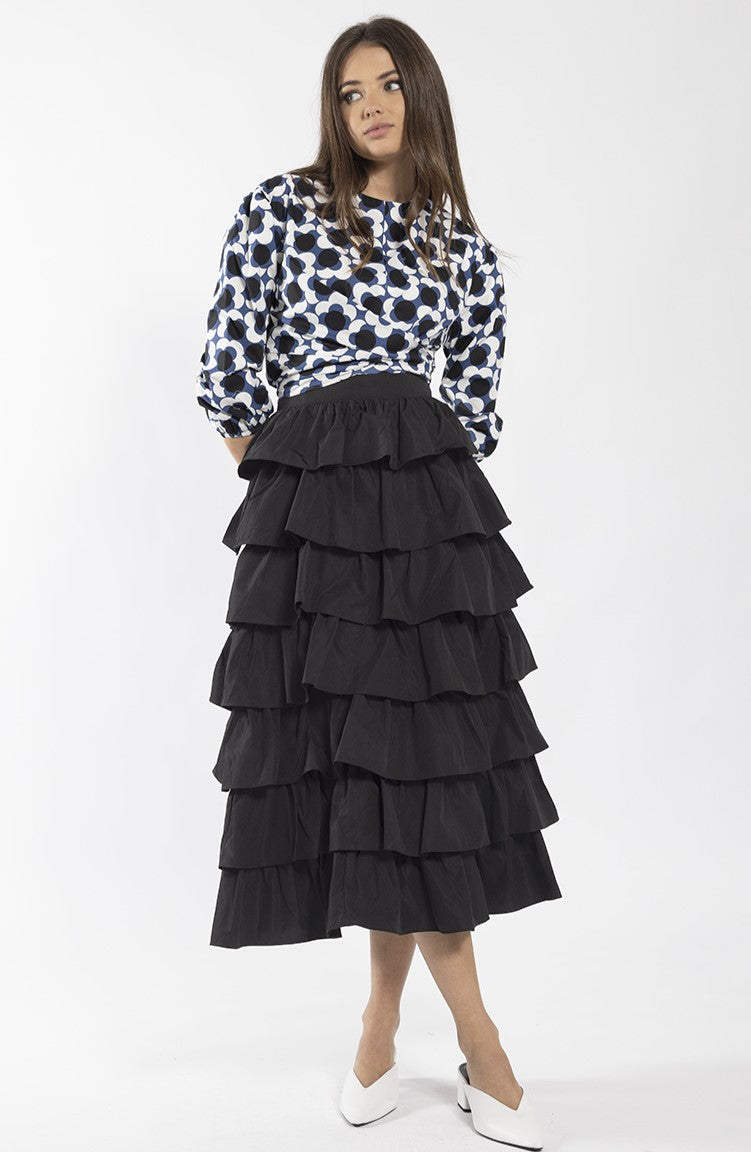 STATIC FLORAL WRAP TOP