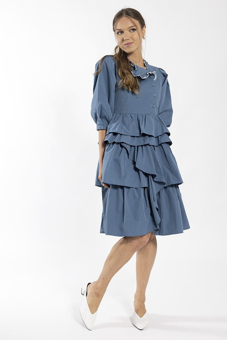 STATIC LAYERED SIDE BUTTON DRESS