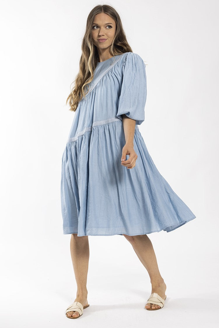 STATIC TRIM DETAIL SWING DRESS