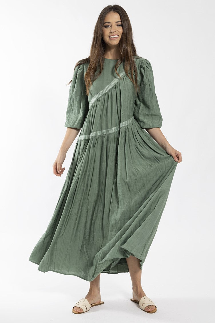 STATIC TRIM DETAIL SWING DRESS