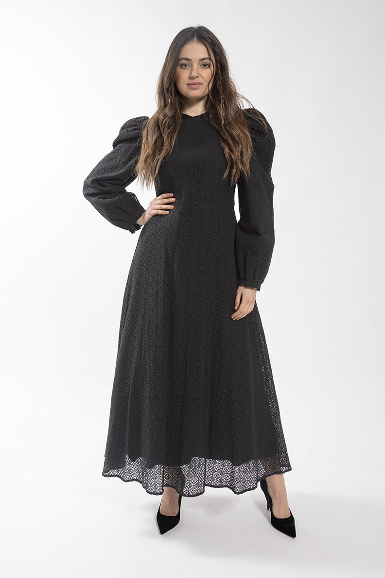 STATIC LACE PUFF SHOULDER DRESS