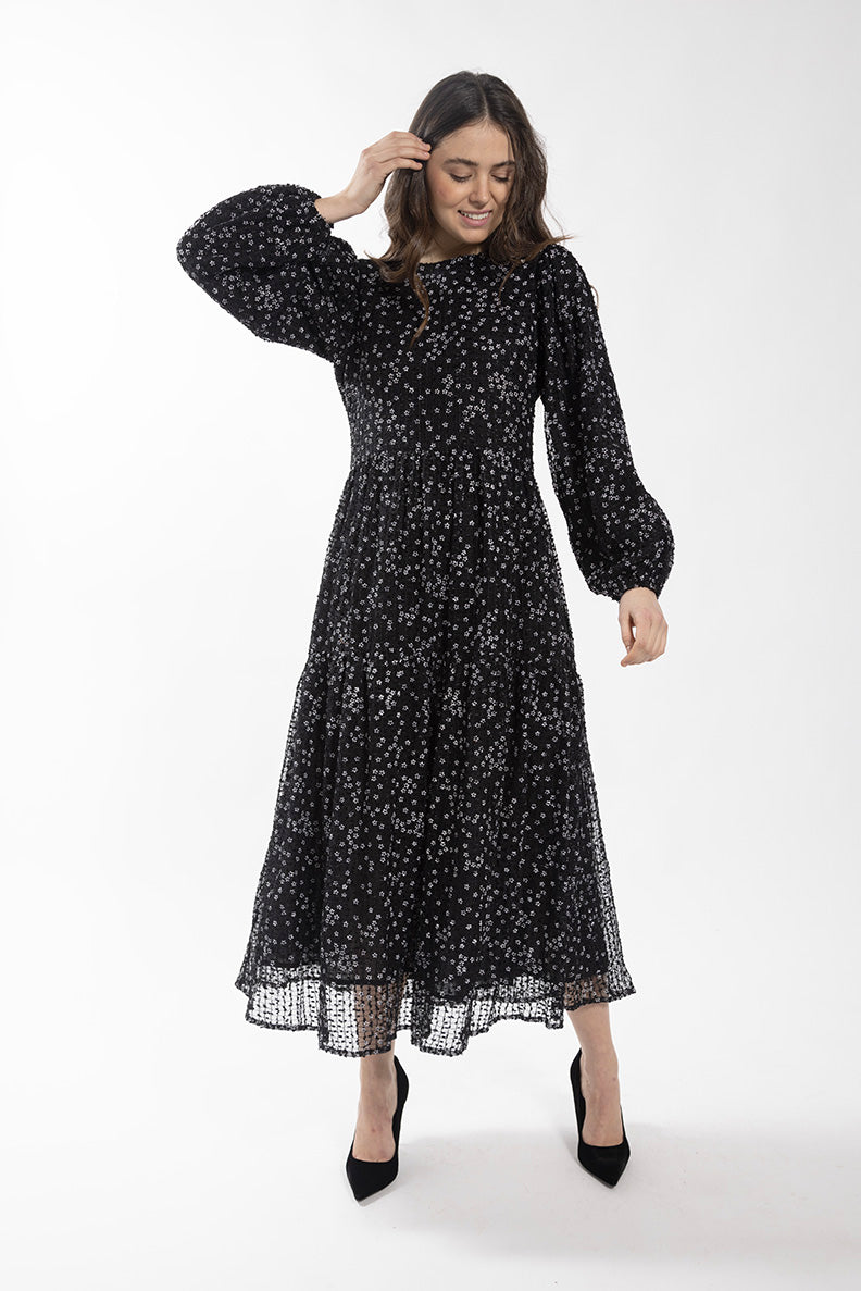 STATIC FLORAL SHIMMER DRESS
