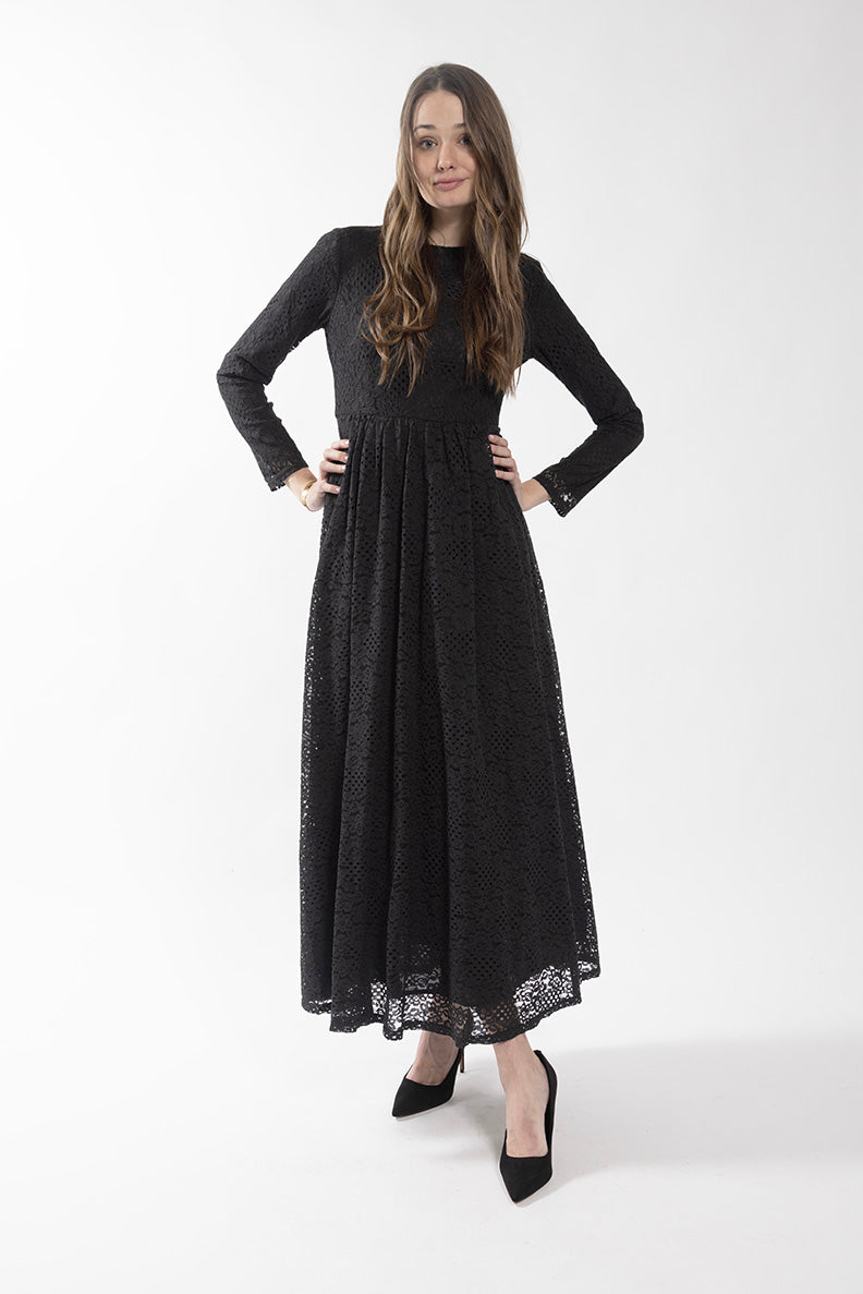 STATIC WAISTED LACE DRESS