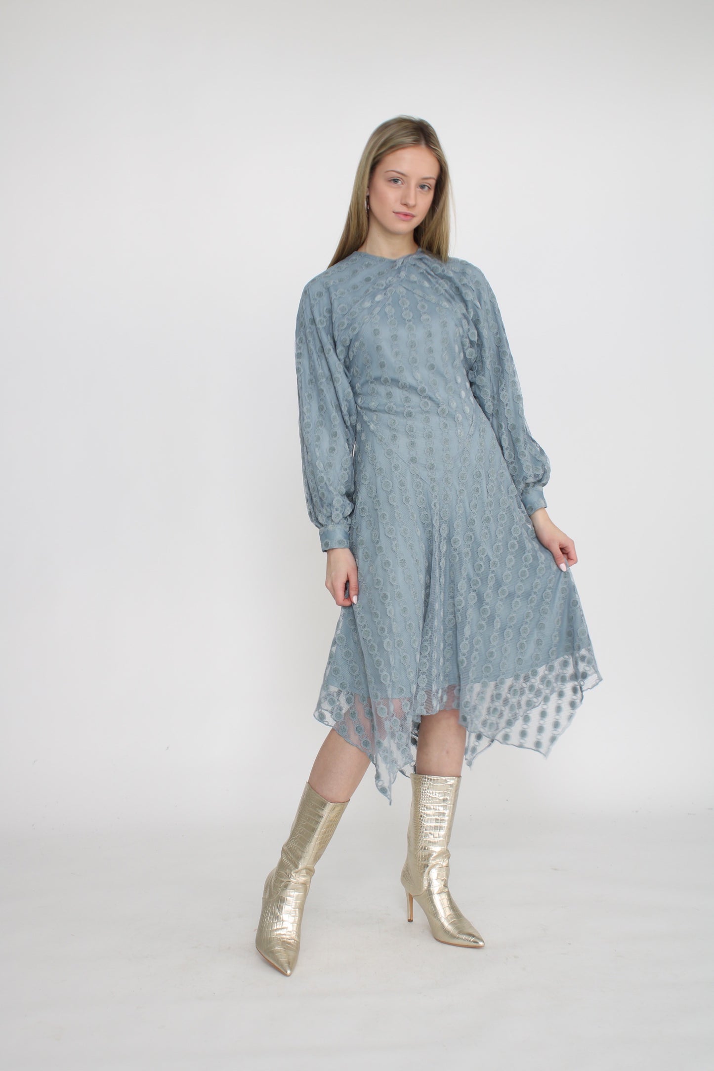 STATIC VELVET DOT LACE DRESS