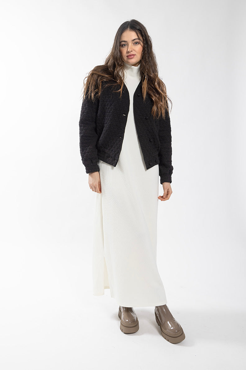 STATIC QUILTED CARDIGAN