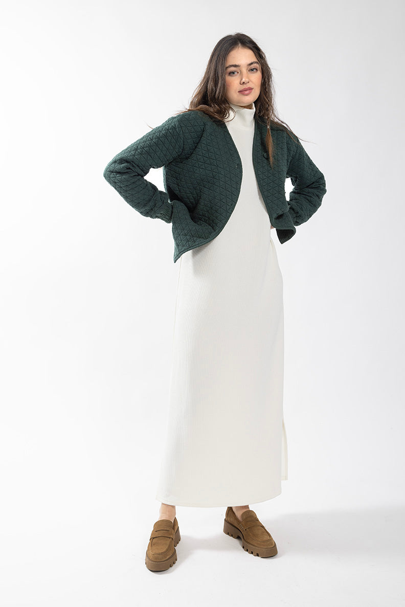 STATIC QUILTED CARDIGAN