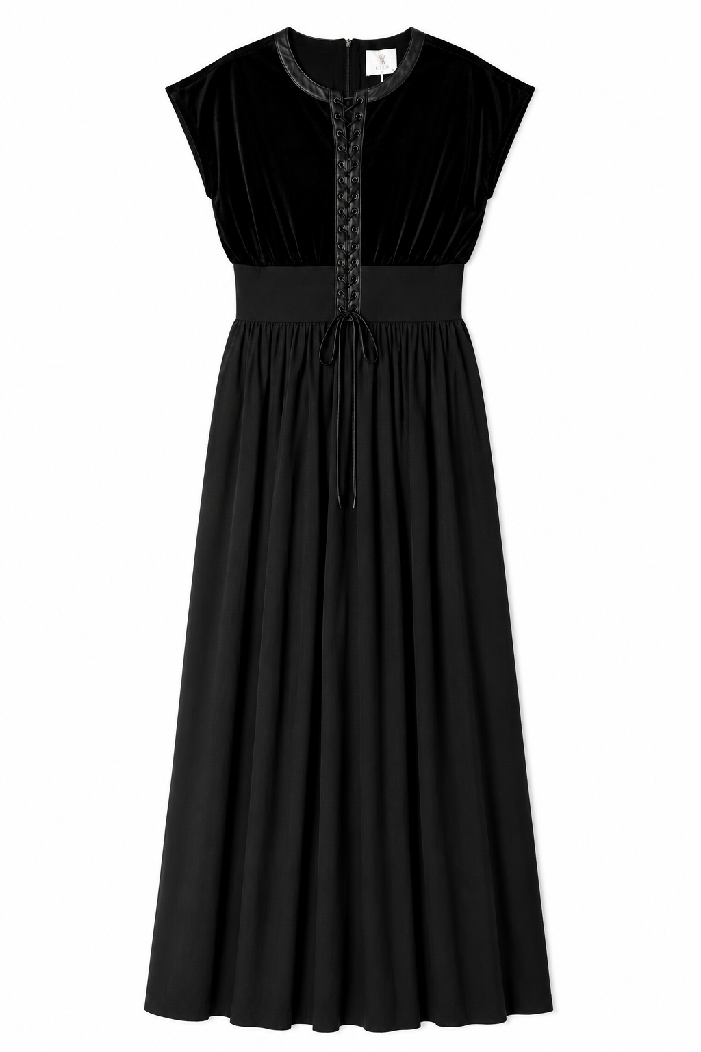 CLEA MIXED-MEDIA VELVET& FAUX LEATHER DRESS CORSET TIE – Blew Boutique
