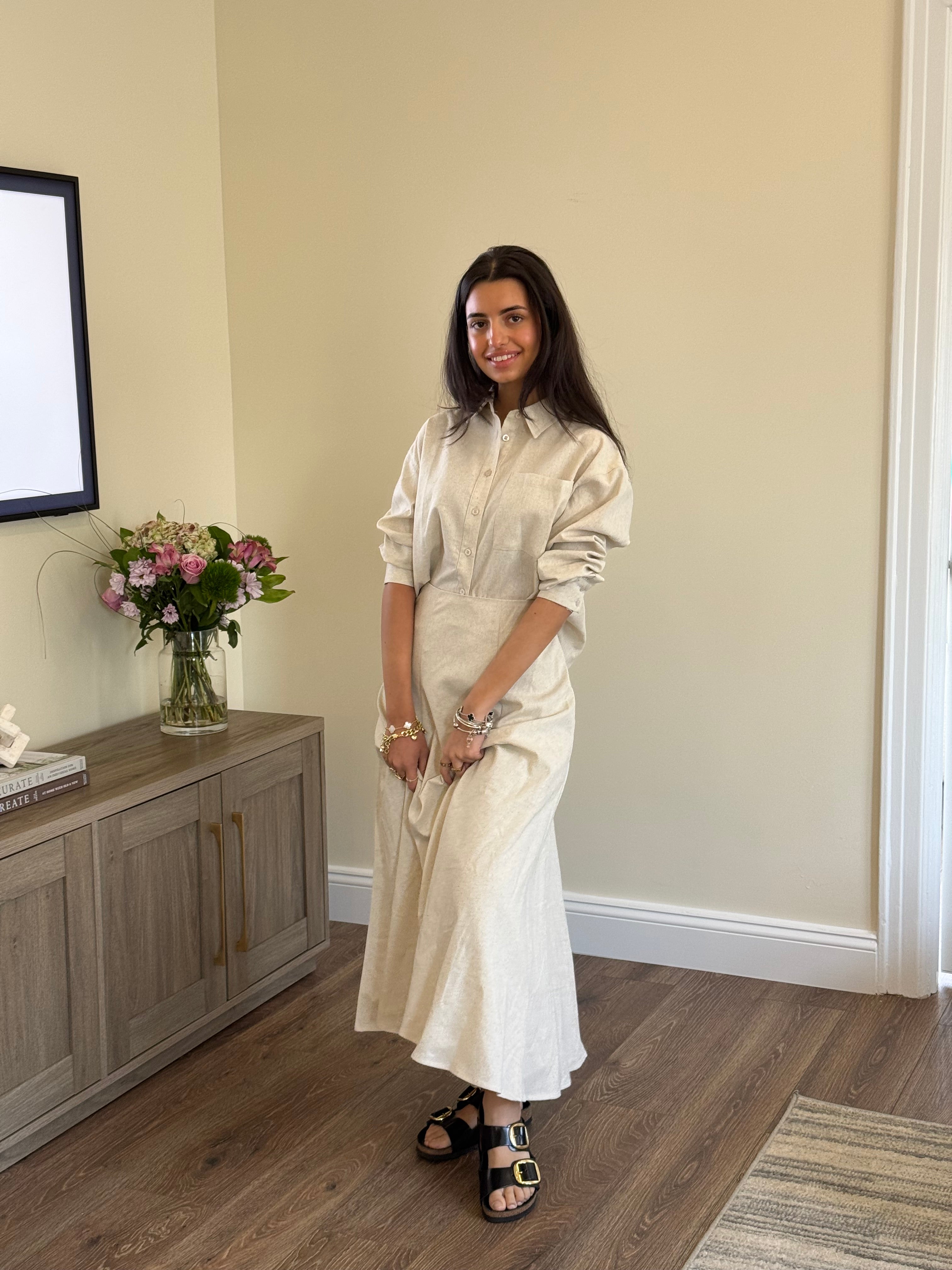 KUO Solid Linen Blouse