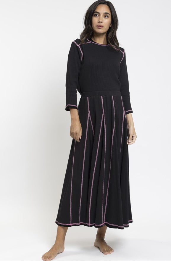 MILA RIBBED RAW SEAM SKIRT